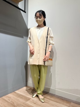 「春服デビュー宣言」｜「アイテム（バレエシューズ）」を使った、TAKAOKAさん（レディース・156cm）の春コーディネート