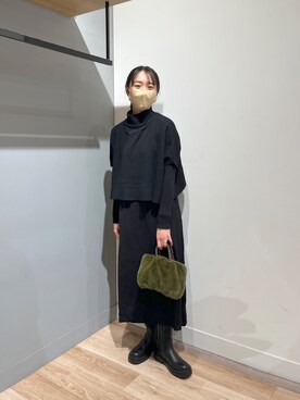 「Chez toi（シェトワ）のアイテム（ブーツ）」を使った、TAKAOKAさん（レディース・156cm）の秋コーディネート