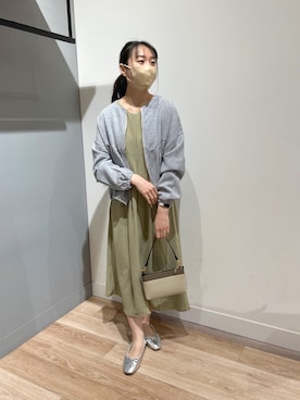 「Chez toi（シェトワ）のアイテム（ジャケット/アウター）」を使った、TAKAOKAさん（レディース・156cm）の春コーディネート