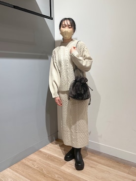 「Chez toi（シェトワ）のアイテム（ブーツ）」を使った、TAKAOKAさん（レディース・156cm）の秋コーディネート