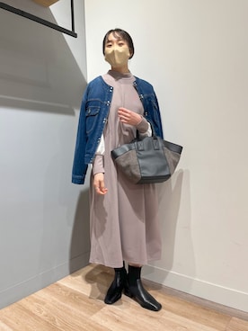 「Chez toi（シェトワ）のアイテム（ジャケット/アウター）」を使った、TAKAOKAさん（レディース・156cm）の秋コーディネート