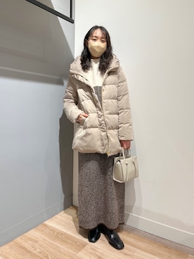 「Chez toi（シェトワ）のアイテム（ジャケット/アウター）」を使った、TAKAOKAさん（レディース・156cm）の冬コーディネート