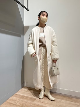「Chez toi（シェトワ）のアイテム（ジャケット/アウター）」を使った、TAKAOKAさん（レディース・156cm）の冬コーディネート