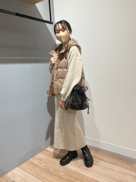 「Chez toi（シェトワ）のアイテム（ブーツ）」を使った、TAKAOKAさん（レディース・156cm）の秋コーディネート