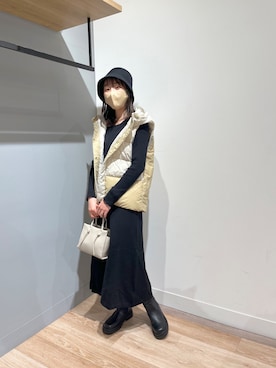 「Chez toi（シェトワ）のアイテム（帽子）」を使った、TAKAOKAさん（レディース・156cm）の秋コーディネート