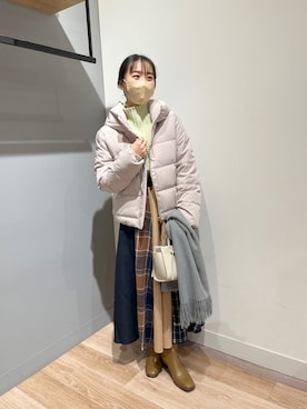 「Chez toi（シェトワ）のアイテム（ジャケット/アウター）」を使った、TAKAOKAさん（レディース・156cm）の冬コーディネート