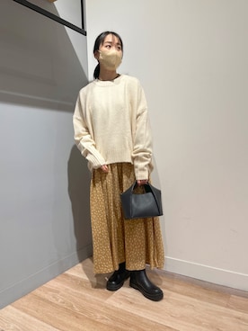 「Chez toi（シェトワ）のアイテム（ブーツ）」を使った、TAKAOKAさん（レディース・156cm）の秋コーディネート
