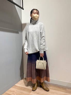 「Chez toi（シェトワ）のアイテム（ブーツ）」を使った、TAKAOKAさん（レディース・156cm）の冬コーディネート