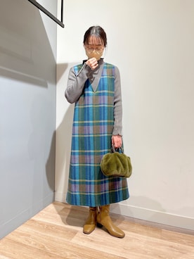 「Chez toi（シェトワ）のアイテム（ブーツ）」を使った、TAKAOKAさん（レディース・156cm）の冬コーディネート