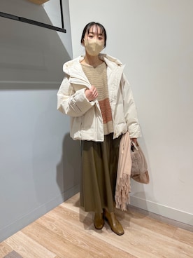 「Chez toi（シェトワ）のアイテム（ジャケット/アウター）」を使った、TAKAOKAさん（レディース・156cm）の冬コーディネート