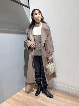 「ブーツイン」｜「アイテム（その他アウター）」を使った、TAKAOKAさん（レディース・156cm）の冬コーディネート