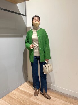 「Chez toi（シェトワ）のアイテム（ジャケット/アウター）」を使った、TAKAOKAさん（レディース・156cm）の秋コーディネート