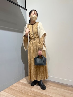 「Chez toi（シェトワ）のアイテム（ブーツ）」を使った、TAKAOKAさん（レディース・156cm）の秋コーディネート