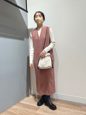 「Chez toi（シェトワ）のアイテム（ブーツ）」を使った、TAKAOKAさん（レディース・156cm）の秋コーディネート