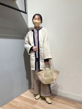 「Chez toi（シェトワ）のアイテム（その他アウター）」を使った、TAKAOKAさん（レディース・156cm）の秋コーディネート