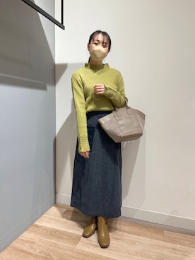 「Chez toi（シェトワ）のアイテム（ブーツ）」を使った、TAKAOKAさん（レディース・156cm）の秋コーディネート