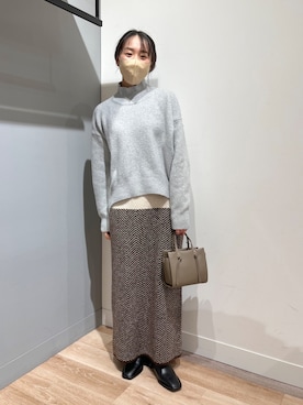 「Chez toi（シェトワ）のアイテム（ブーツ）」を使った、TAKAOKAさん（レディース・156cm）の冬コーディネート