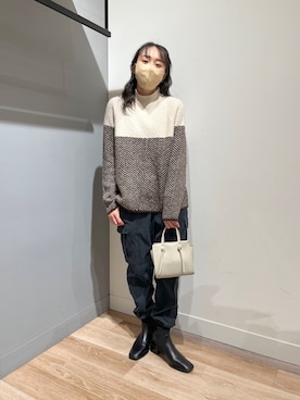 「Chez toi（シェトワ）のアイテム（ブーツ）」を使った、TAKAOKAさん（レディース・156cm）の冬コーディネート