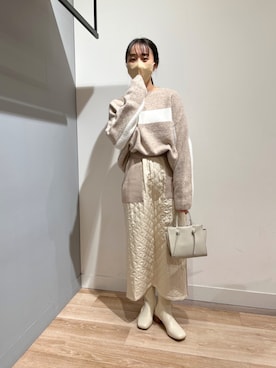 「Chez toi（シェトワ）のアイテム（ブーツ）」を使った、TAKAOKAさん（レディース・156cm）の冬コーディネート
