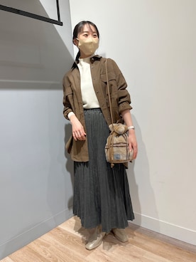 「Chez toi（シェトワ）のアイテム（ブーツ）」を使った、TAKAOKAさん（レディース・156cm）の秋コーディネート
