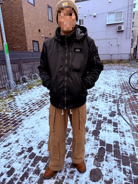 「アイテム（ミリタリージャケット）」を使った、toy-kさん（メンズ・170cm）の秋コーディネート