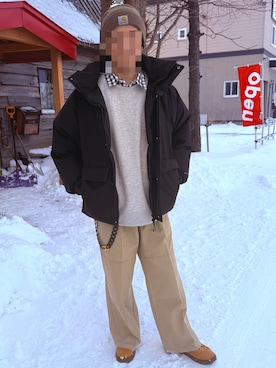 「アイテム（ダウンジャケット/コート）」を使った、toy-kさん（メンズ・170cm）の冬コーディネート