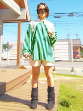 「アイテム（付け襟）」を使った、遊雲さん（レディース・155cm）の秋コーディネート