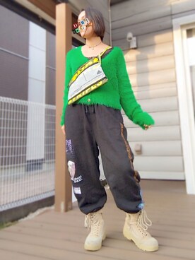「旦那さんのを借りました」｜遊雲さん（レディース・155cm）の冬コーディネート