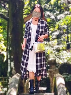 「POU DOU DOU（プードゥドゥ）のアイテム（シャツワンピース）」を使った、遊雲さん（レディース・155cm）の秋コーディネート