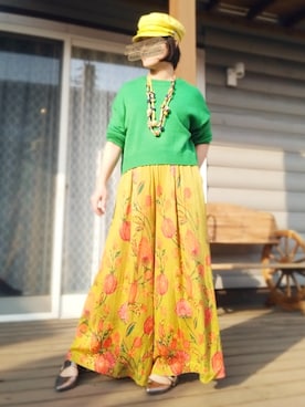 「Rodeo Crowns（ロデオクラウンズ）のアイテム（帽子）」を使った、遊雲さん（レディース・155cm）の春コーディネート