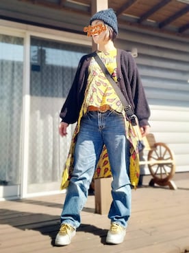 「チャイハネ（チャイハネ）のアイテム（バッグ）」を使った、遊雲さん（レディース・155cm）の冬コーディネート