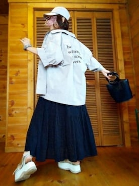 「旦那さんのを借りました」｜遊雲さん（レディース・155cm）の夏コーディネート