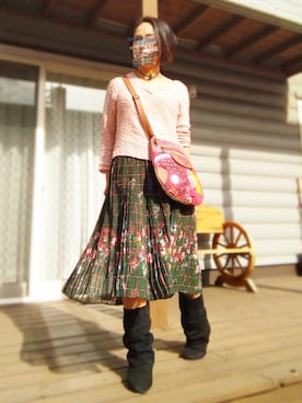 「Desigual（デシグアル）のアイテム（ショルダーバッグ）」を使った、遊雲さん（レディース・155cm）の秋コーディネート
