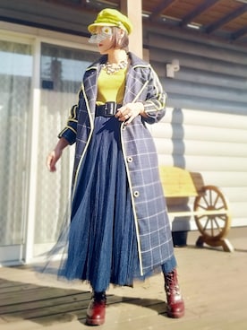 「チャイハネ（チャイハネ）のアイテム（Tシャツ/カットソー）」を使った、遊雲さん（レディース・155cm）の冬コーディネート