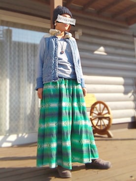 「エスニック」｜「アイテム（その他）」を使った、遊雲さん（レディース・155cm）の秋コーディネート