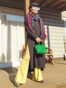 「ピスタチオ」｜「アイテム（帽子）」を使った、遊雲さん（レディース・155cm）の冬コーディネート