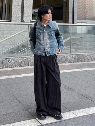 「CLEL（クレイル）の【CLEL】2nd. Design Trucker Denim Jacket / 2nd.デザイン トラッカーデニムジャケット【セットアップ対応】（デニムジャケット）」を使った、くま🧸さん（メンズ・174cm）の冬コーディネート