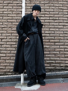 「アイテム（ステンカラーコート）」を使った、くま🧸さん（メンズ・174cm）の秋コーディネート
