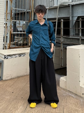 「Onitsuka Tiger（オニツカタイガー）のアイテム（シューズ）」を使った、くま🧸さん（メンズ・174cm）の夏コーディネート