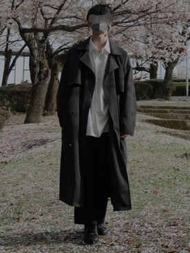 「大学生コーデ」｜「アイテム（トレンチコート）」を使った、くま🧸さん（メンズ・174cm）の春コーディネート