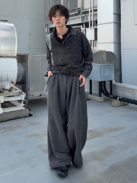 「アイテム（ニット/セーター）」を使った、くま🧸さん（メンズ・174cm）の秋コーディネート