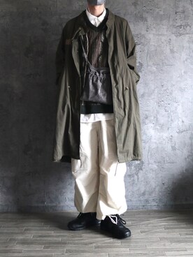「GLOSTER（グロスター）のアイテム」を使った、くま🧸さん（メンズ・174cm）の春コーディネート