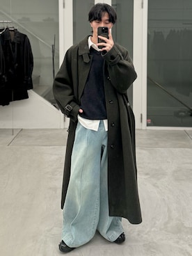 「アイテム（ローファー）」を使った、くま🧸さん（メンズ・174cm）の秋コーディネート