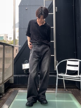 「tk.TAKEO KIKUCHI（ティーケータケオキクチ）のアイテム（スニーカー）」を使った、くま🧸さん（メンズ・174cm）の夏コーディネート