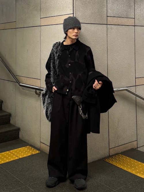 カーディガン 「CLEL」Basic/Spray Rib Knit Shirt Cardigan