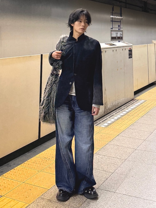 Layered border henlyneck / レイヤードボーダーヘンリーネック（T