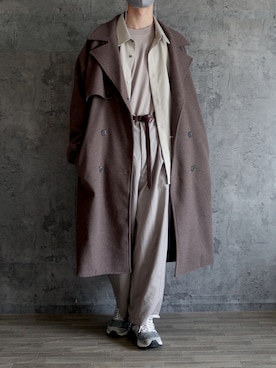 「Lui's（ルイス）のナローベルト（ベルト）」を使った、くま🧸さん（メンズ・174cm）の冬コーディネート