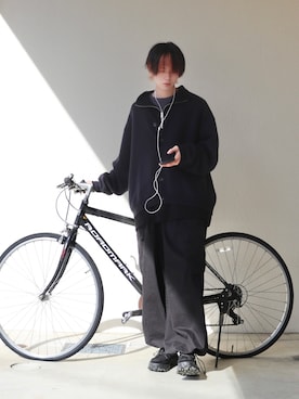 「RAGEBLUE（レイジブルー）のアイテム（カーゴパンツ）」を使った、くま🧸さん（メンズ・174cm）の秋コーディネート