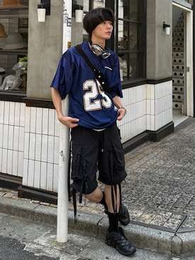 「ヘアバンド」｜くま🧸さん（メンズ・174cm）の夏コーディネート