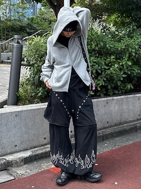 「CASPER JOHN（キャスパージョン）のアイテム（Tシャツ/カットソー）」を使った、くま🧸さん（メンズ・174cm）の秋コーディネート